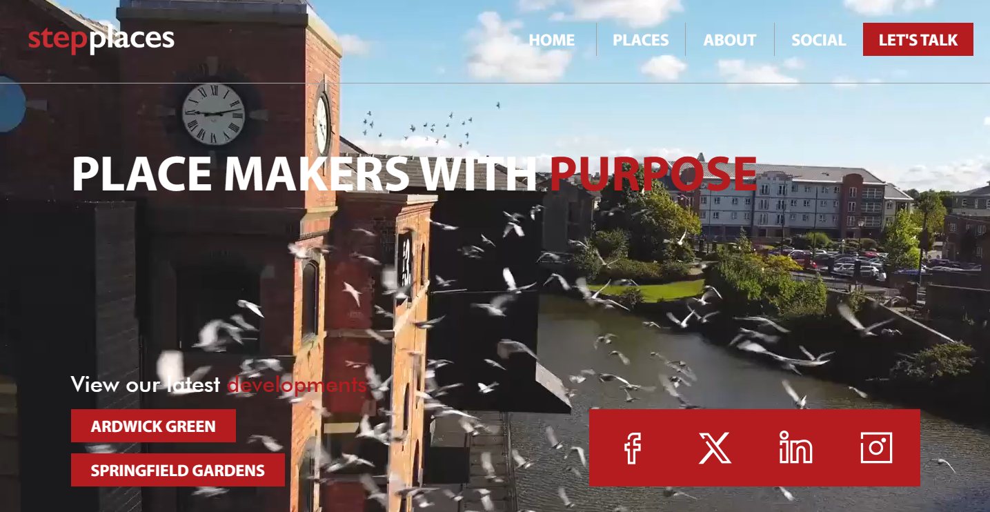 Ejemplo de diseño web rechazado tras varias iteraciones para Step Places